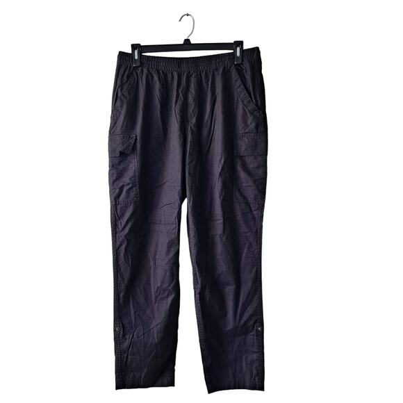 Lands' End Womens Black Elastic Waist Straight Leg Convertible Cargo Pants - 16 - Picture 3 of 11